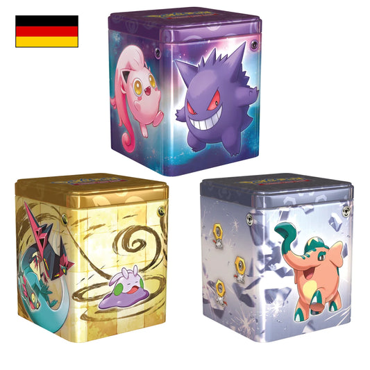 Bild der drei unterschiedlichen Pokemon Staple Tins