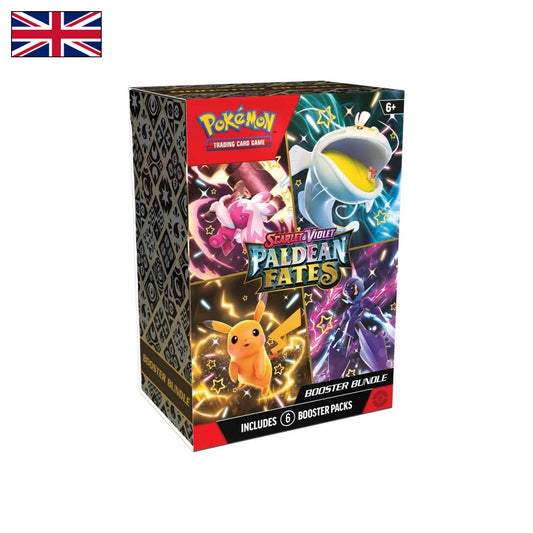 Bild des Pokemon Paldean Booster Displays mit Englischer Flagge