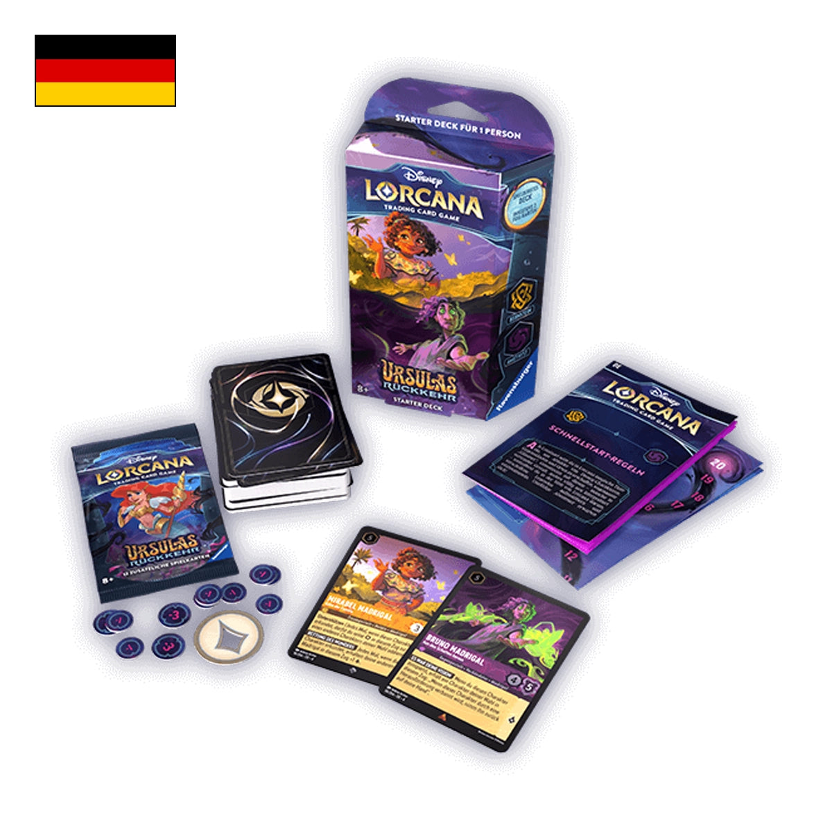 Disney Lorcana: Ursulas Rückkehr Starter Deck Bernstein Amethyst Inhalt