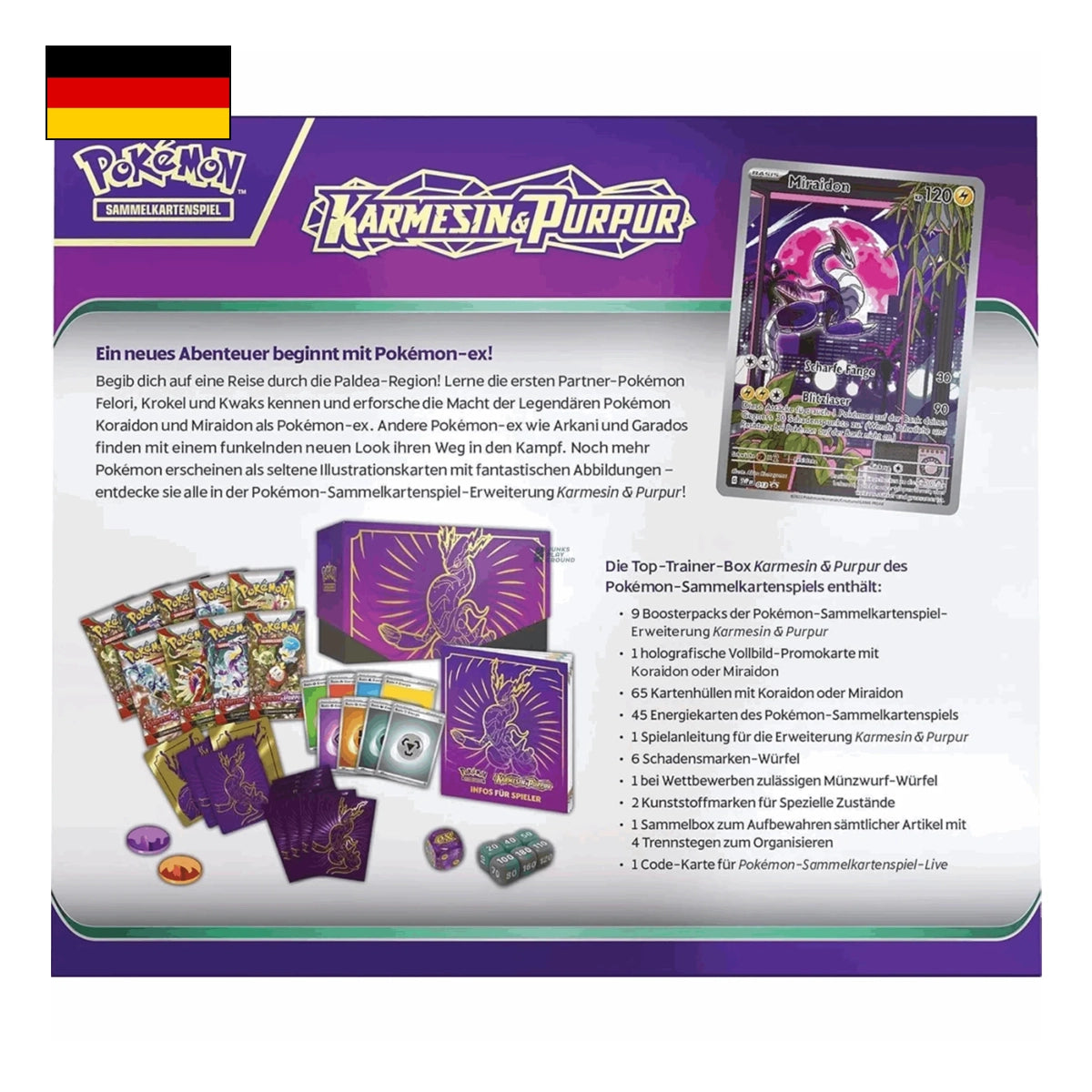 Pokémon: Karmesin und Purpur Top Trainer Box - Deutsch