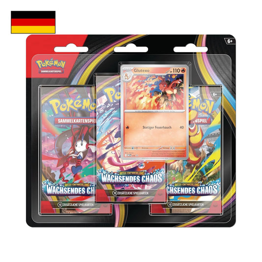 Pokémon: Wachsendes Chaos 3 Pack Blister Glutexo - Deutsch